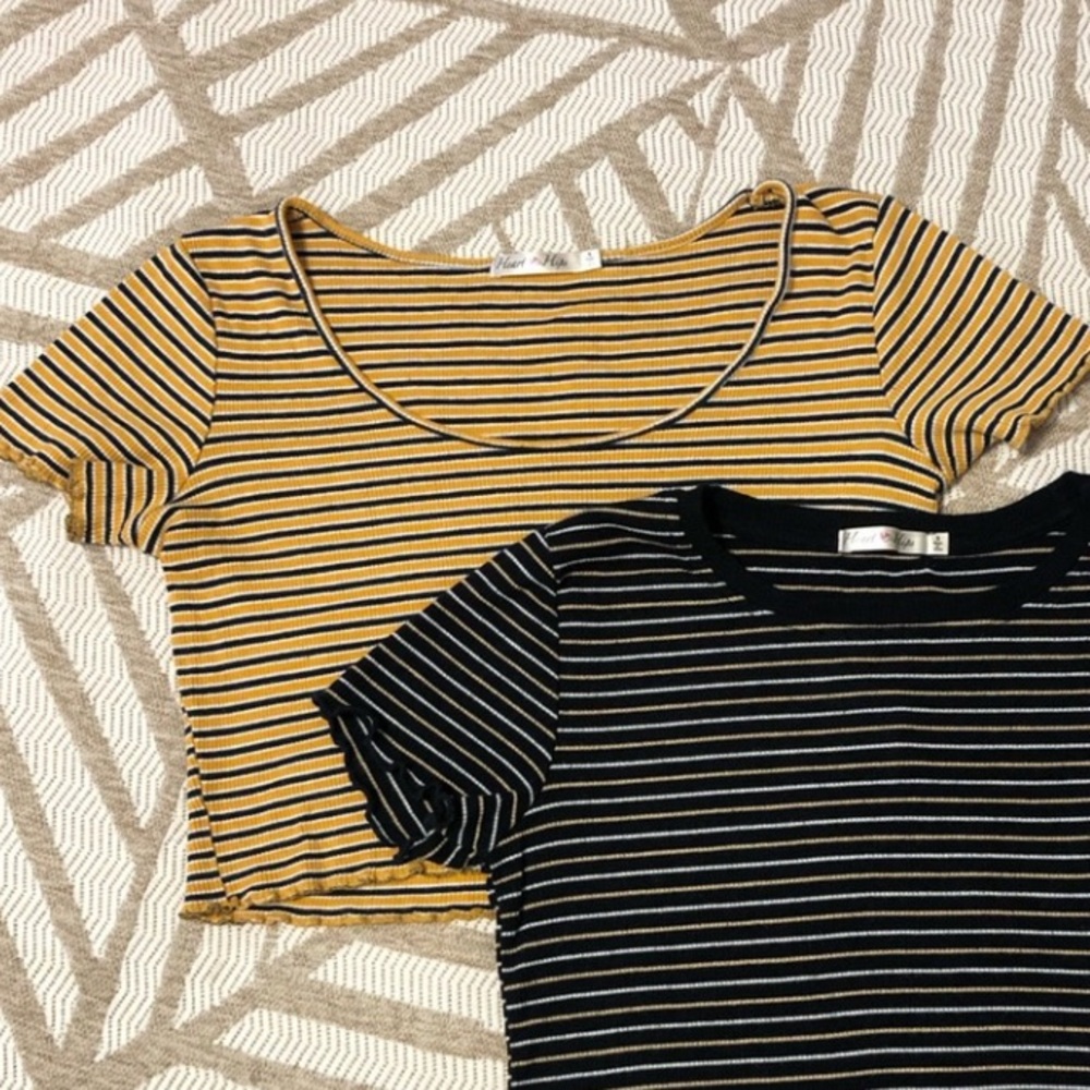 Heart Hips Striped Top in Yellow and Black